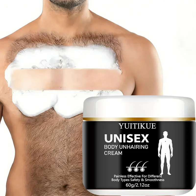 Yuitikue Unisex Body Hair Removal Cream, 60g Painless Effective Hair Remover for All Body Types, Safe & Smooth Skin Formula