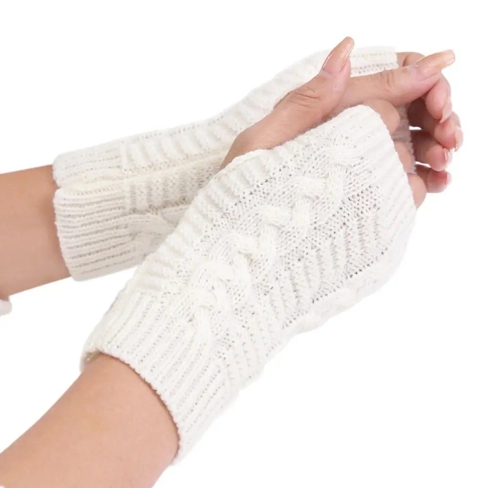 

Simple Touch Screen Knitted Gloves Outdoor Riding Mittens Cycling Gloves Twists Gloves Wristband Warm Wool Gloves Cycling