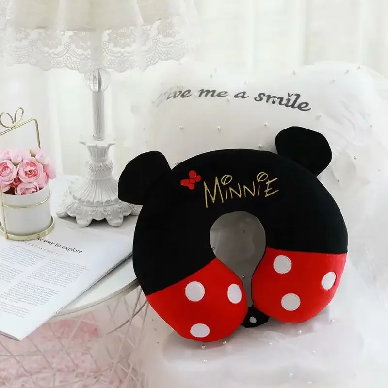 Disney mickey Cartoon cute neck pillow travel portable u-shaped pillow car office neck pillow nap pillow Stitch cervical pillow