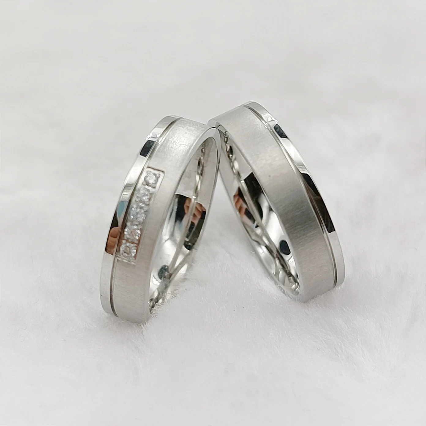 Never Fade Women and Men Wedding Rings Set for Couples Surgical Stainless Steel Jewelry Alliance