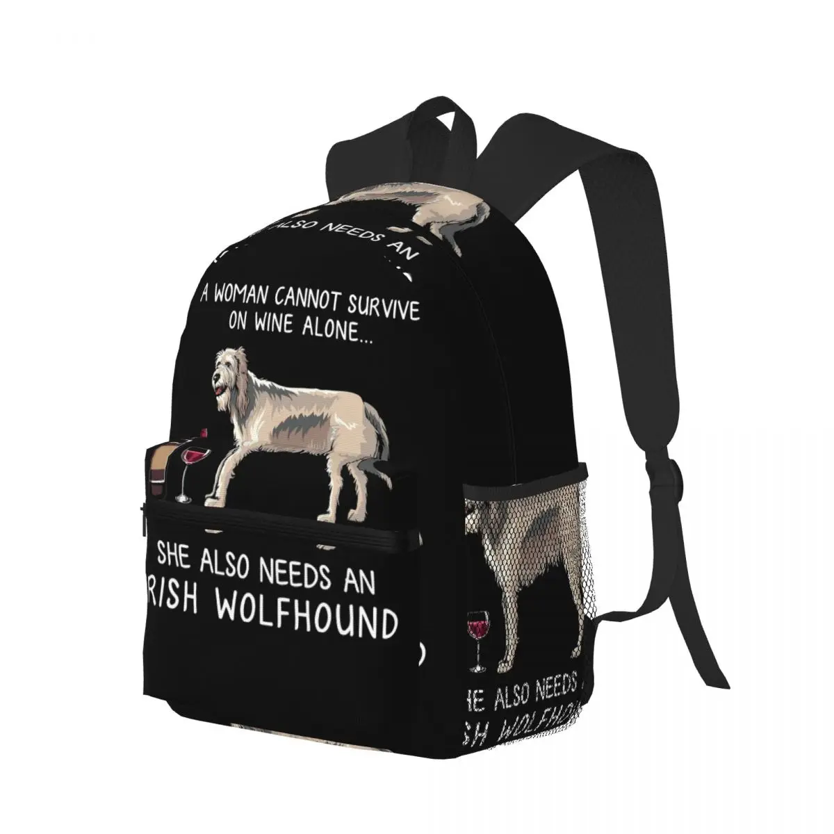 

Ирландский волчок и вино, забавный студенческий рюкзак с собакой, школьная сумка, походный дорожный рюкзак для мальчиков и девочек, сумка для книг, сумки на плечо