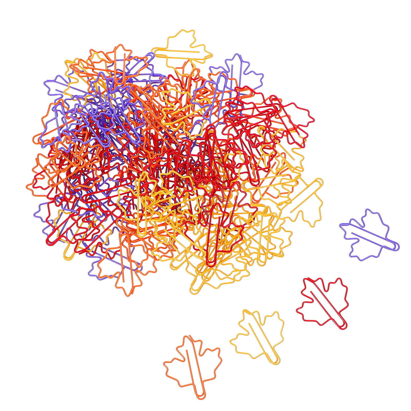 100pcs Maple Leaf Paper Colorful Metal Binder Clips Small File Holder Clip For Planner Journal Office School Home Use Decorative