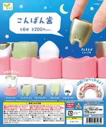 Yell world capsule toys Konbanha cute kawaii Expression tooth ~ Good evening ~ denture Gold Tooth figures Dental Science Model