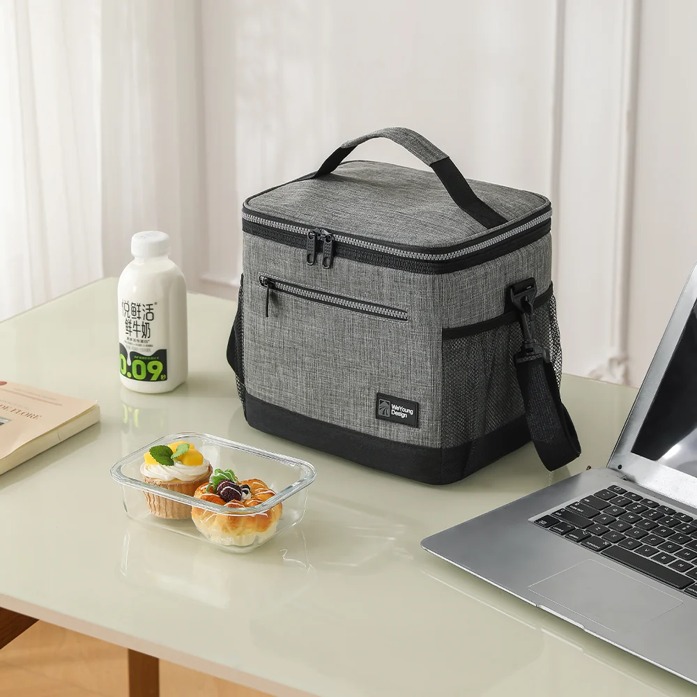 12L wasserdichte Isolierungs-Campingtasche mit PEVA-Folie-Innenfutter, große Kapazität, Mittagessen- und Bento-Tasche für Arbeit und Pendeln – Detail 6