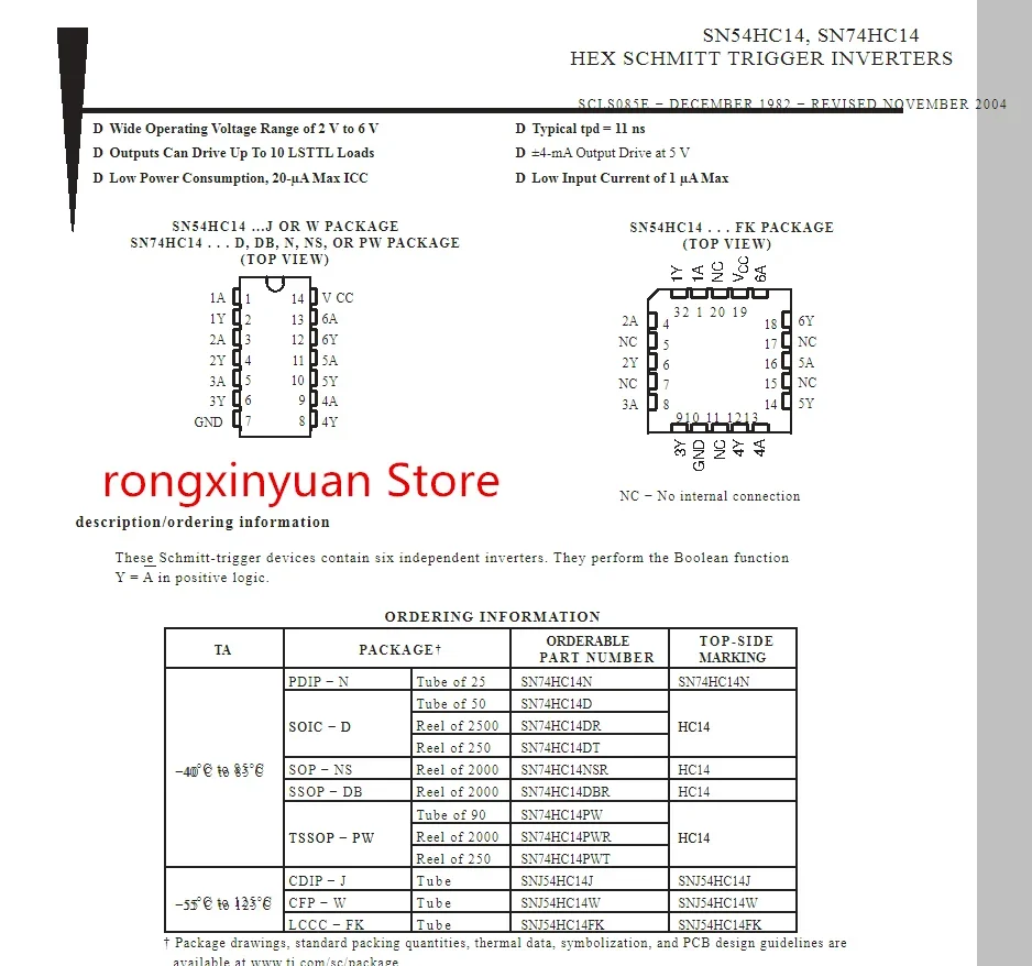 20Pcs SN74HC14PWR HC14 SN74HC14 SN74HC10PWR HC10 SN74HC10 SN74HC08PWR HC08 SN74HC08 SN74HC04PWR HC04 SN74HC04 TSSOP14 100% New