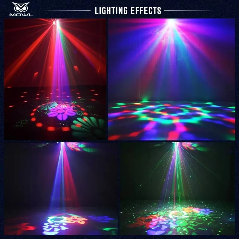 Mini 5in1 RGB Magic Ball LED Projection Light DMX Beam  Strobe with Remote for Disco Party Room Stage Atmosphere