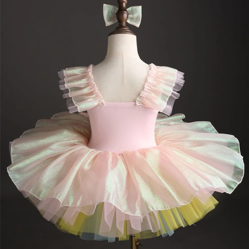 الصيف عيد الأطفال أداء فتاة فستان رقص الباليه الأميرة موضة الترتر فساتين الفتيات الزي ملابس الاطفال Vestidos
