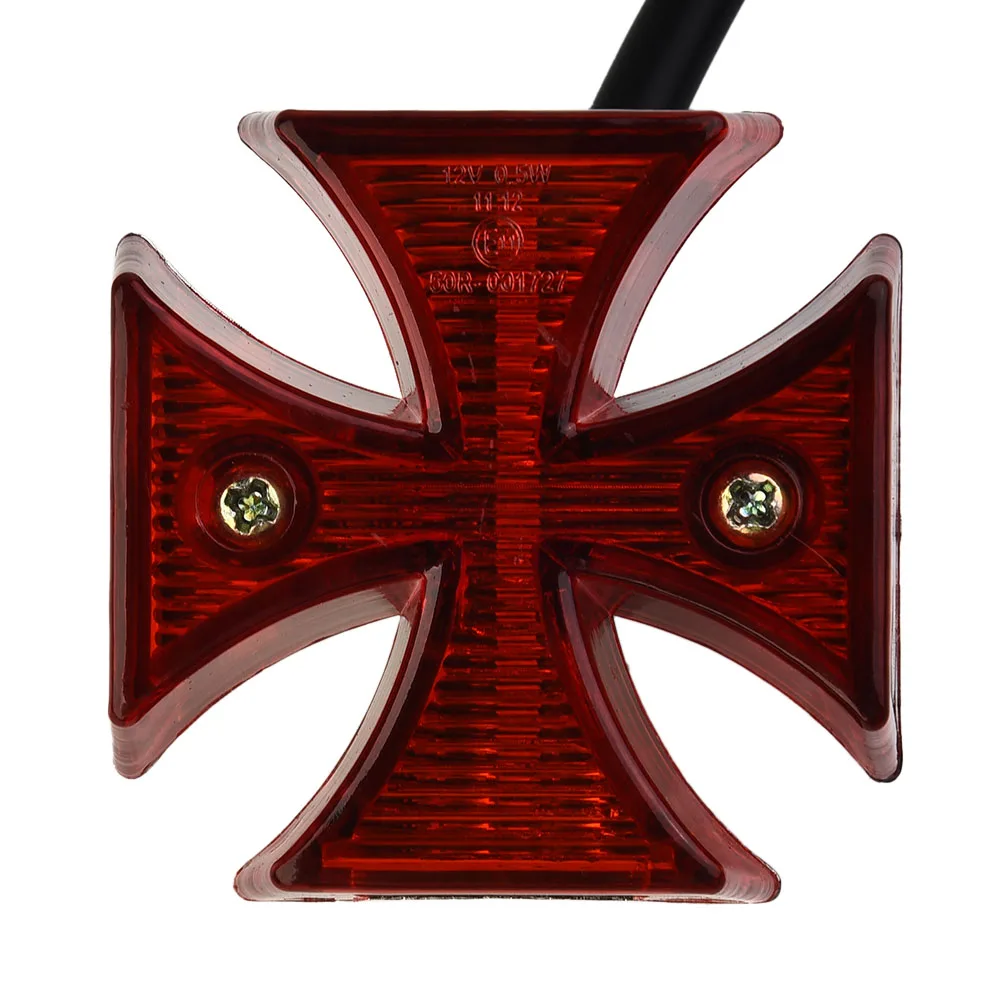 Motorcycle Tail Light Cross LED ABS Surround With Red Lens Rear License Plate Tail Light Motorcycle Choppers Dirt Bike