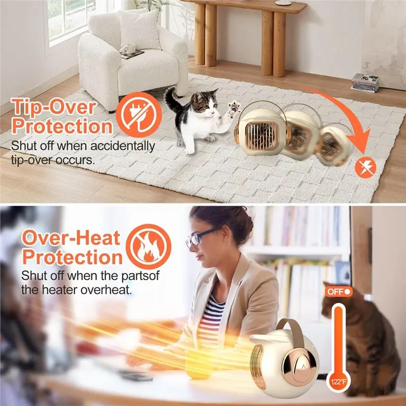 【جديد】سخان كهربائي PTC تسخين سريع لسطح المكتب سخان هواء دافئ محمول لمكتب المكتب موفر للطاقة #5