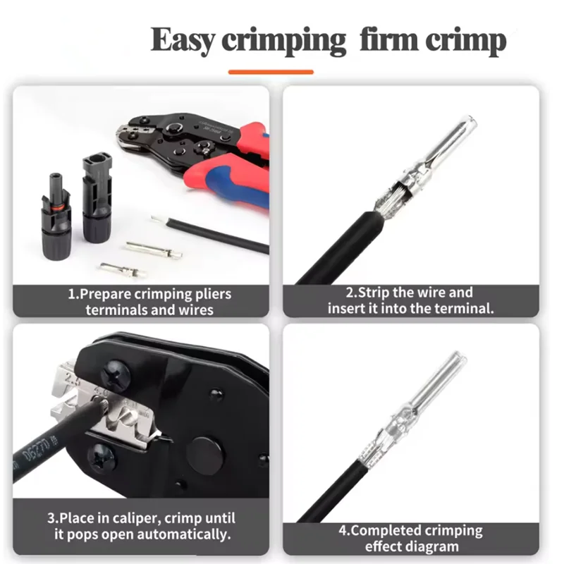 SN 2546B Wire Crimping Plier for Solar Plug Connectors Solar PV Cable Crimping Tool for Solar Connectors AWG14-10 2.5/4/6mm² image 6