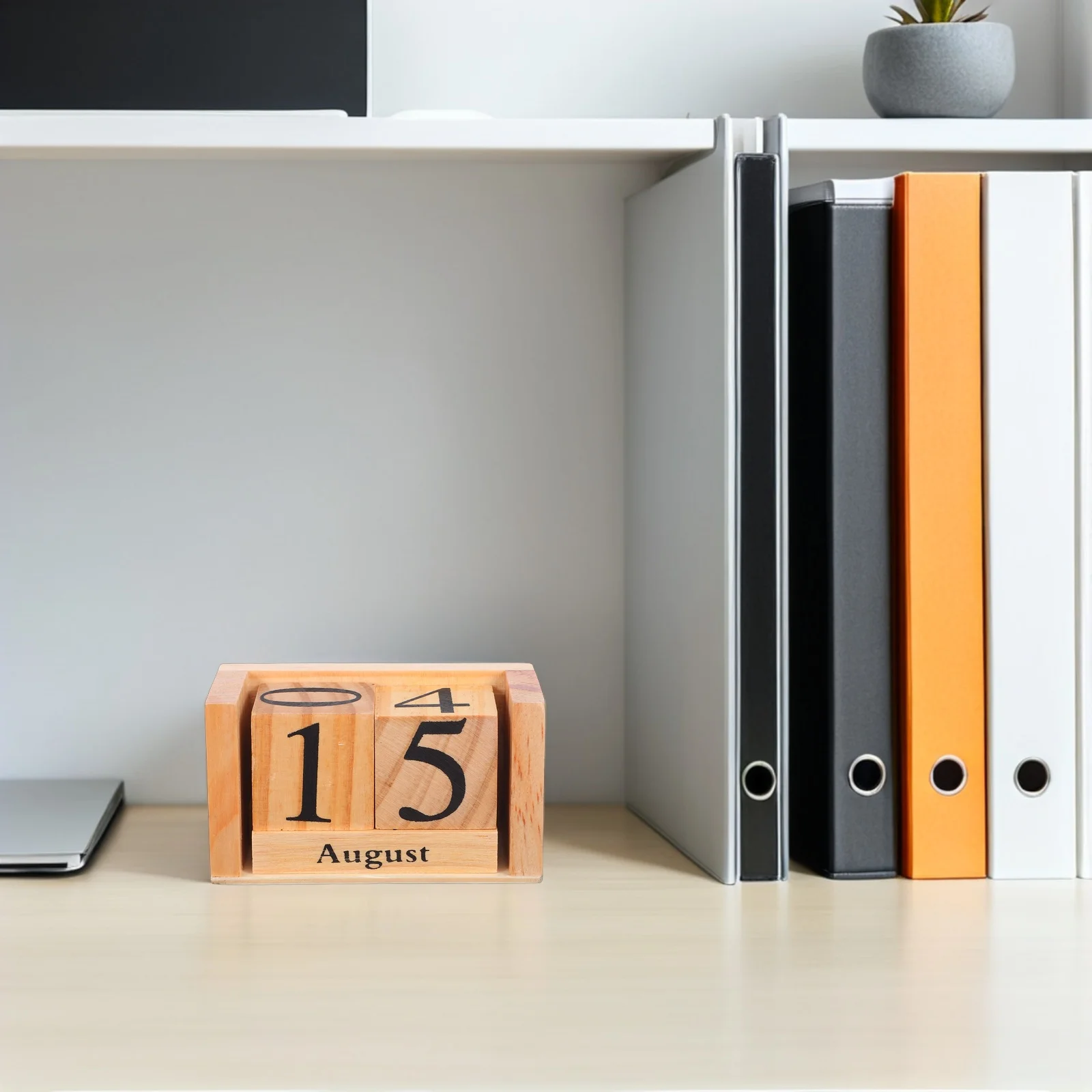 Wooden Desk Calendar Solid Wood Perpetual Design Manual Combination Date Display Office Home Decoration Reusable