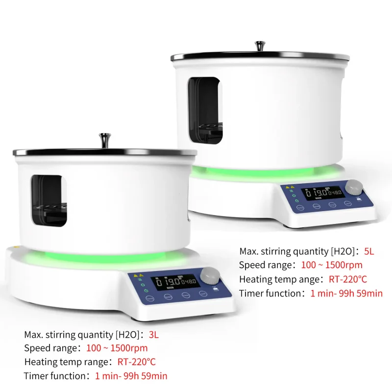 WEIAI Heat Collecting Digital Heating Magnetic Stirring Bath 3L/5L Mixer Water Bath Oil Bath Magnetic Stirrer for Laboratory