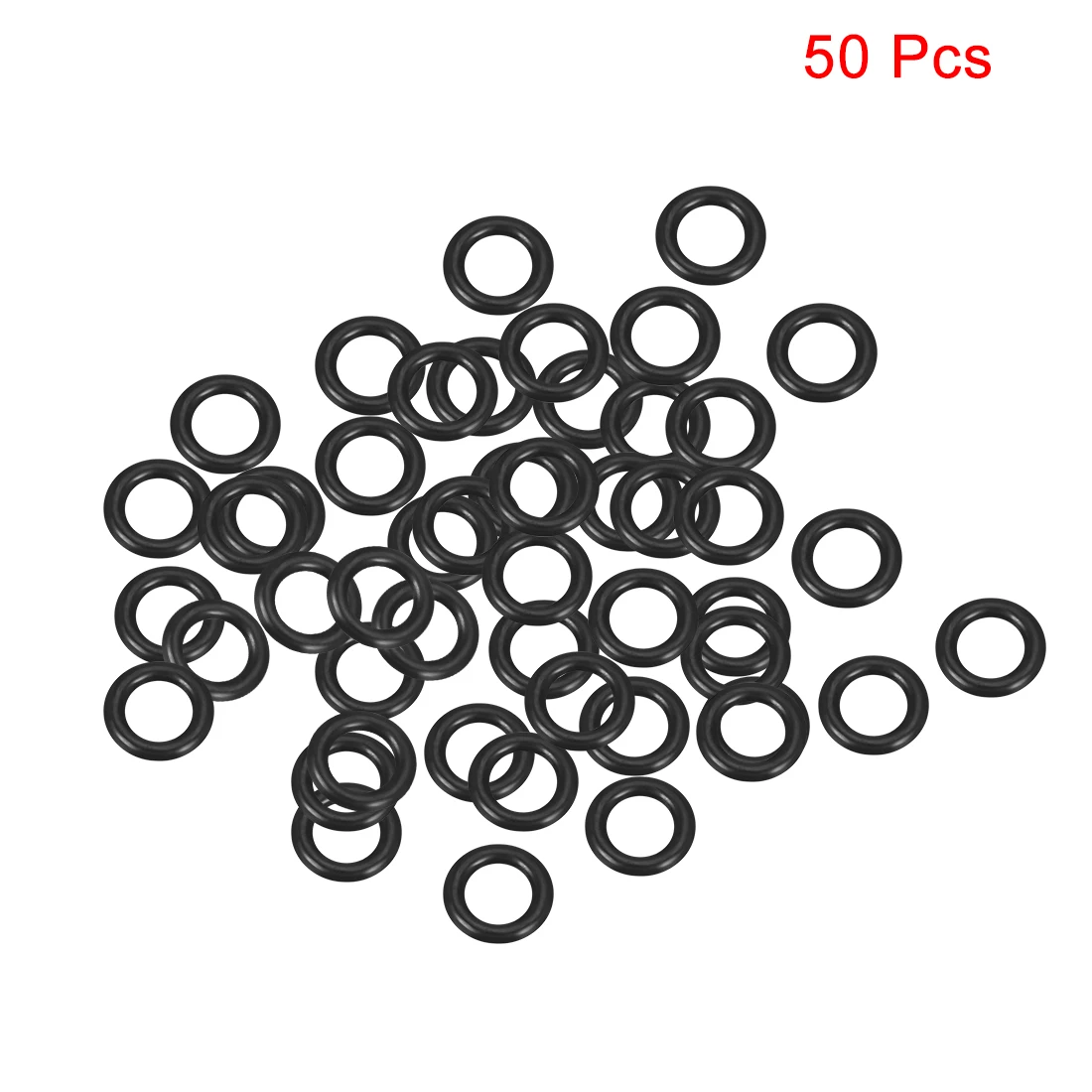 Uxcell-juntas tóricas de caucho de nitrilo, juntas de sellado redondas de 3mm x 5mm x 1mm, diámetro interior de 5mm OD 1mm de ancho, color negro, 50 unidades