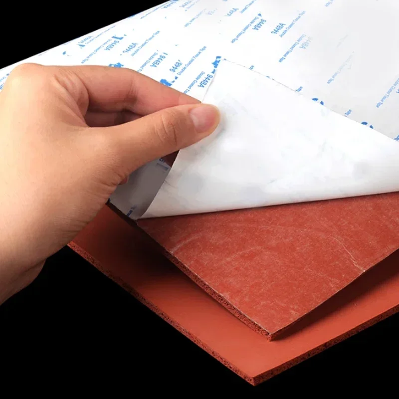 Self-adhesive Silicone Rubber Foam Sheet Red Soft Sponge Mat High Temperature Resist seal Pad Thick 1mm-5mm