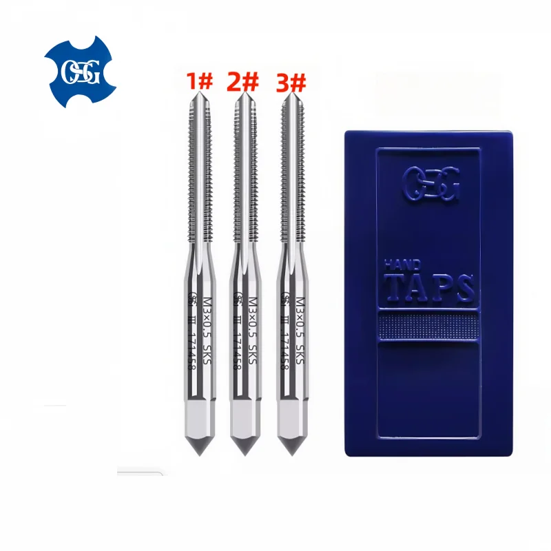 1set=3PCS Japan OSG Hand Set Metric Thread M2M2.5M3M4M5M6M8M10M12 M14 M20 SKS Material Inch Thread 1/8W 1/4 5/16 3/8 4-40UNC