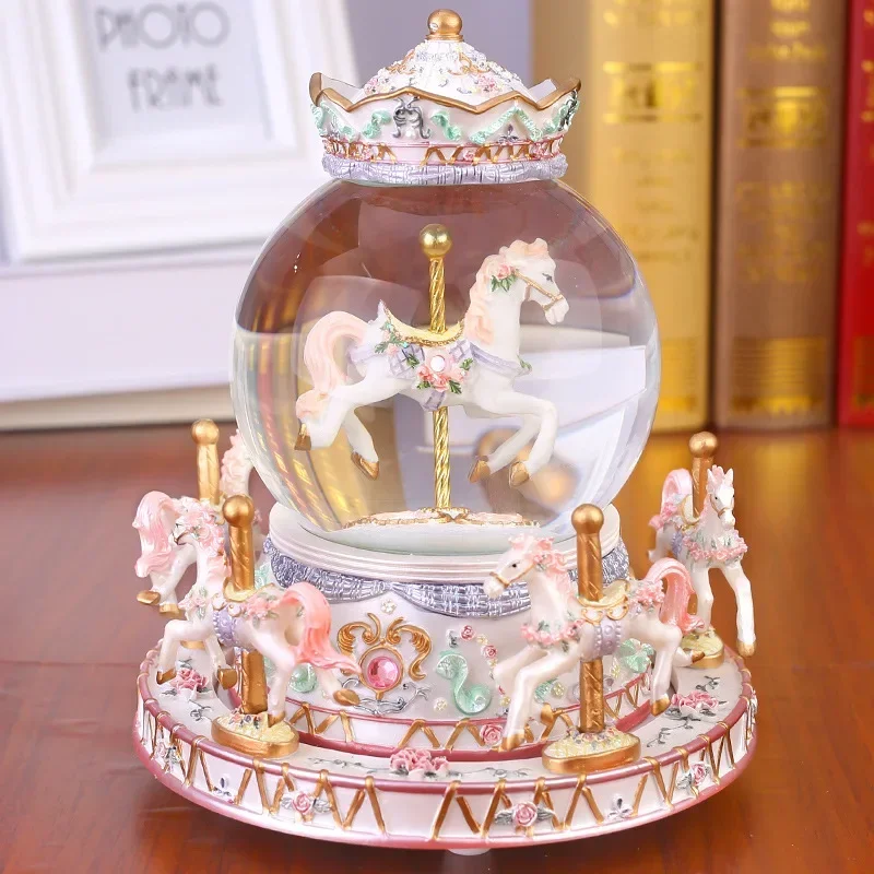 snow ball  music note  snow globe  music box  new year gift  carousel  birthday gift for friend  Clockwork Type christmas