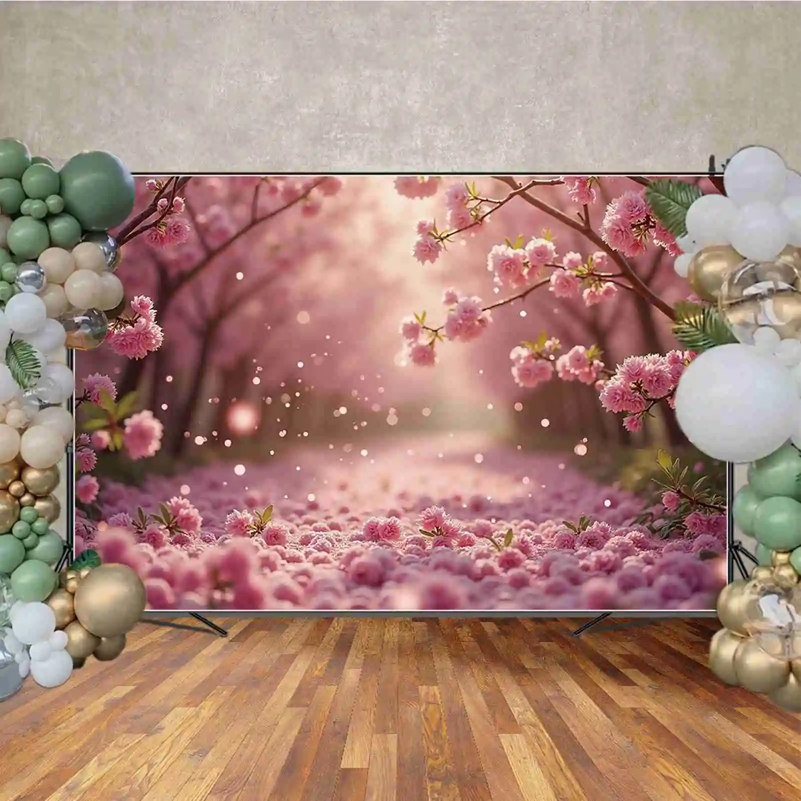 MOON.QG весенний лес фон сакура цветок цветение вишни дерево фон для фотосъемки цветочный зачарованный сад фотозона