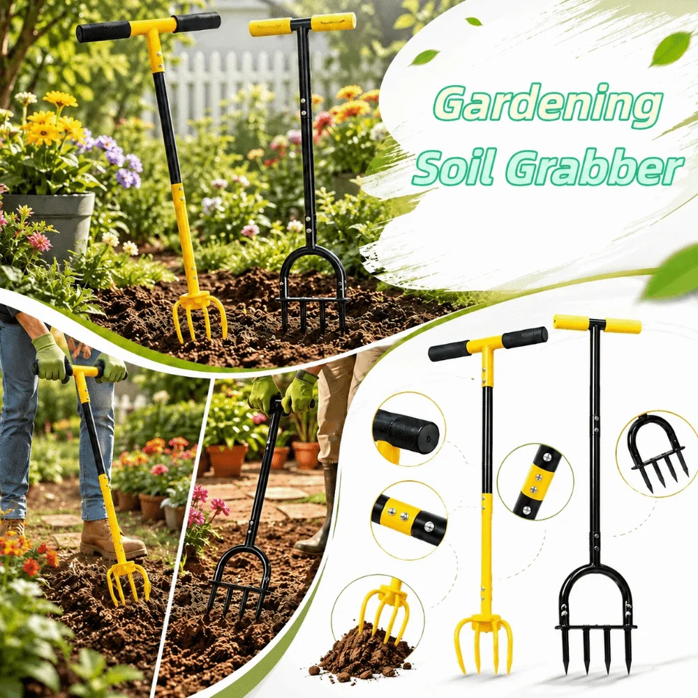 

Solid Materials Garden Aerator Claw Easy To Operate Practical Design Hole Puncher Sturdy Construction Soil Loosener Lawns