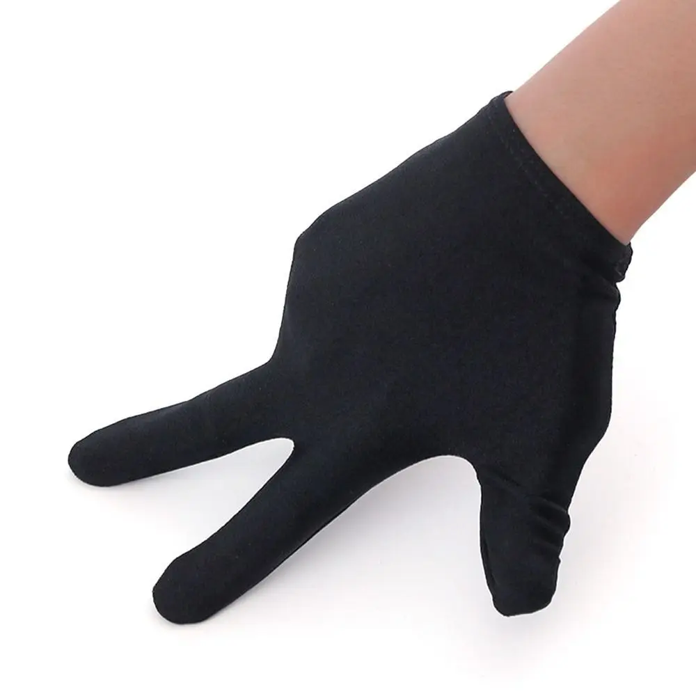 New Spandex Billiards Gloves Three Finger Open Non Slip Three Finger Gloves Breathable Elastic Snooker Gloves Men Women