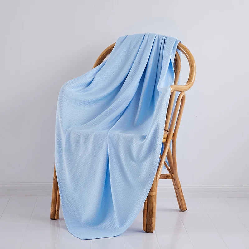 100% Pure Bamboo Fiber Cooling Throw Blanket Soft Diamond Weave Breathable Lightweight Summer Bed Sofa Nap Blanket All Season