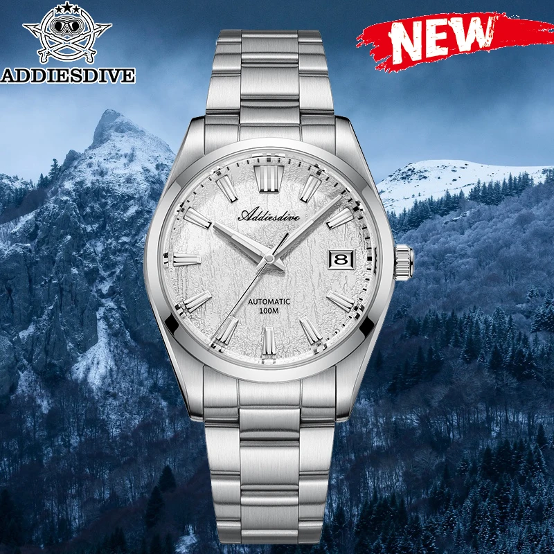 ADDIESDIVE 39mm Watch Men Top Band Luxury Automatic Mechanical Watches Dress Fashion AD2075 Sapphire Waterproof 100m Diving New