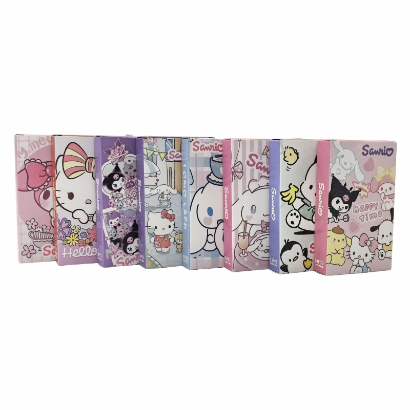 30pcs Hello Kitty Kuromi My Melody Card Stickers Cartoon Animation Peripheral Collection Cute Birthday Gift Toys laser Phochacco