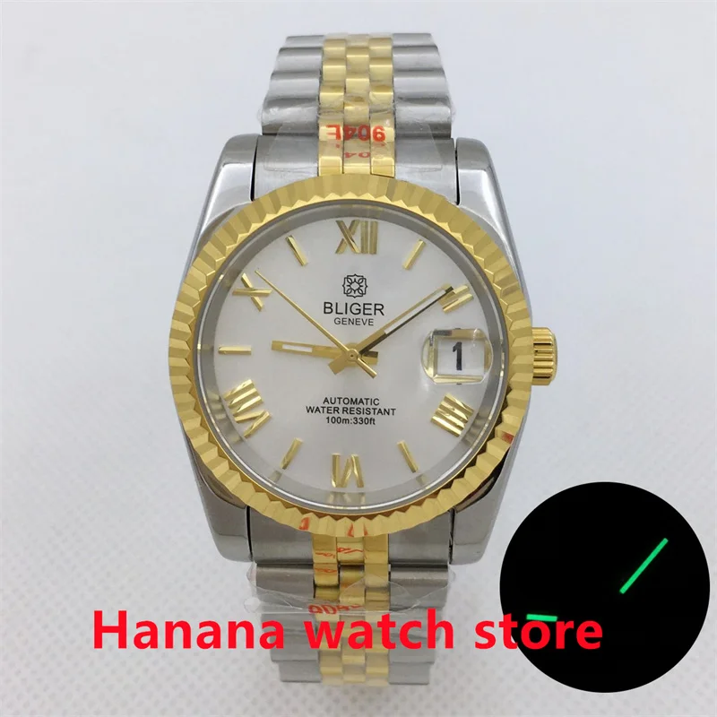 39mm Men's Watch Sapphire glass watch crystal NH35A movement Roman numeral dial Stainless steel strap 100-meter water resistance