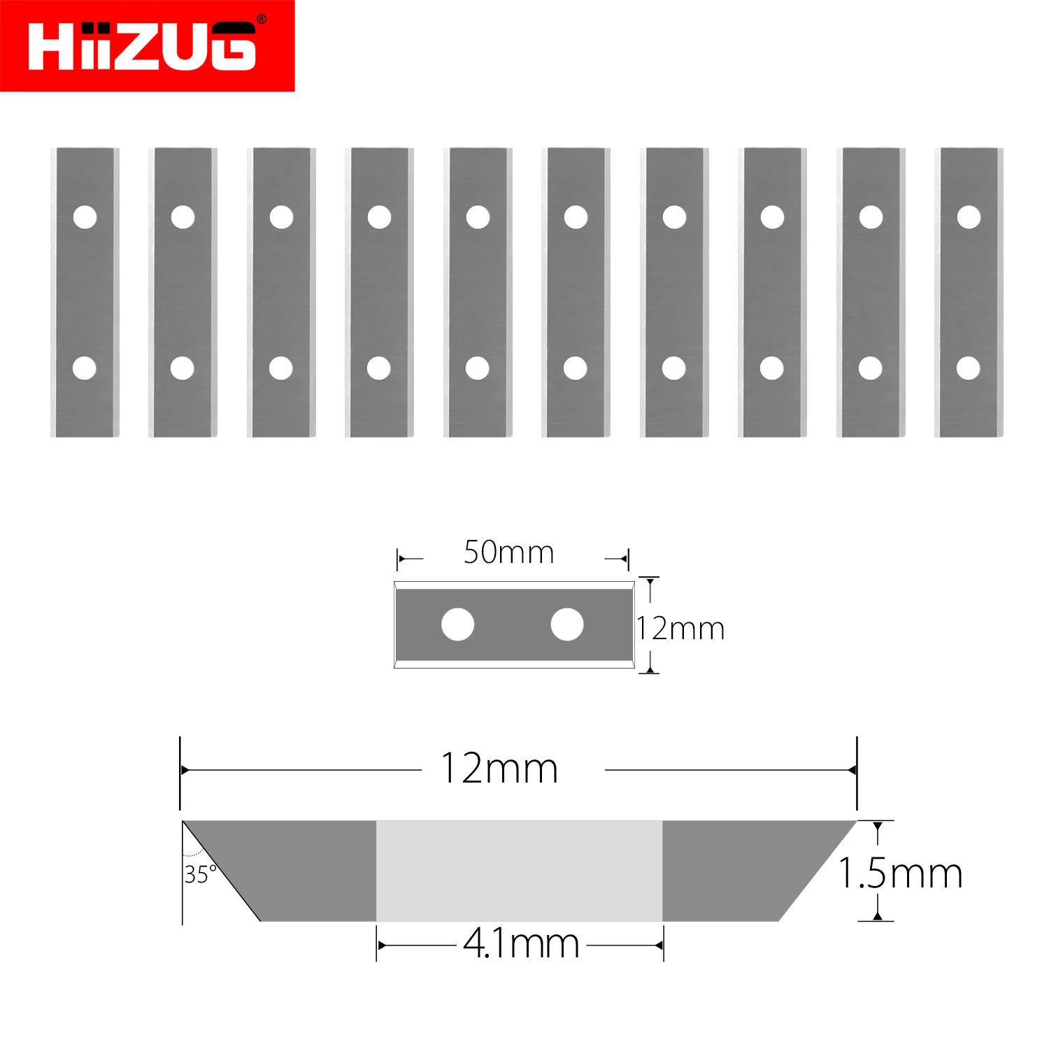 50mm Carbide Inserts Cutters Scraper Blade Knife 10pcs for Spiral Helical Planer Router Bit Paint Scraper Carpentry Tools 10pcs