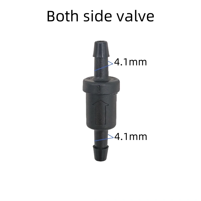 4mm black plastic double-sided valve needs a pressure return oil pipe connector to open 1pcs
