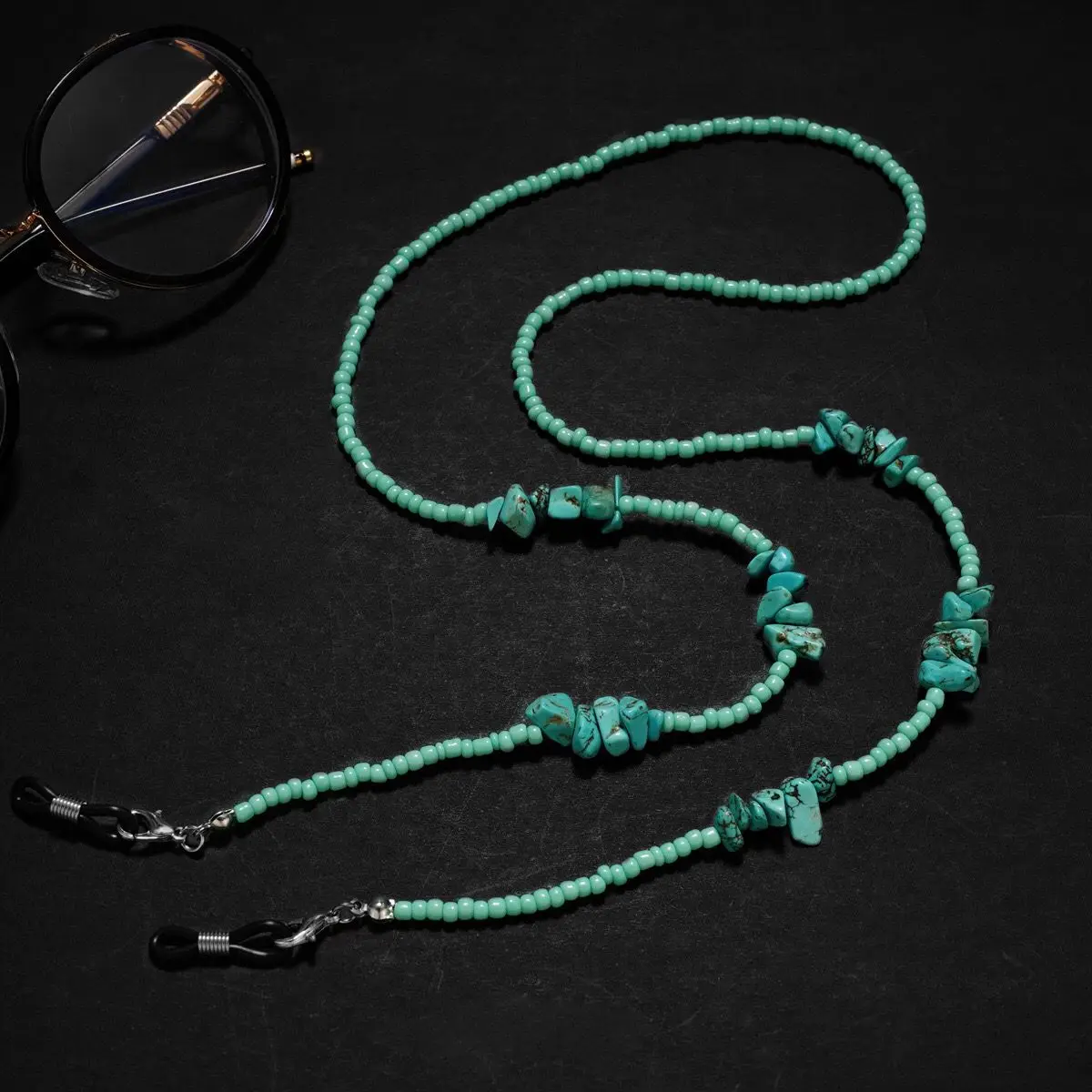Handmade Crystal Beaded Eyeglass Chain Necklace for Women- Acrylic Beaded Sunglass Chain Eyewear Lanyard Around on The Neck