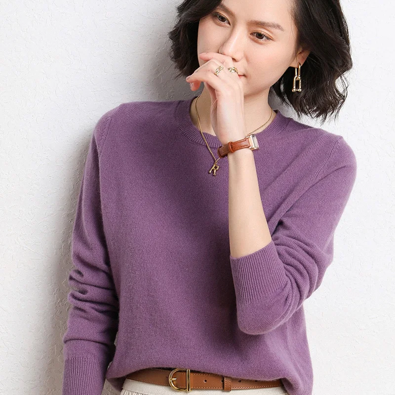 New 2022 Cashmere Sweater Women Long sleeve Pullover Women sweater Loose Version Knitted Tops