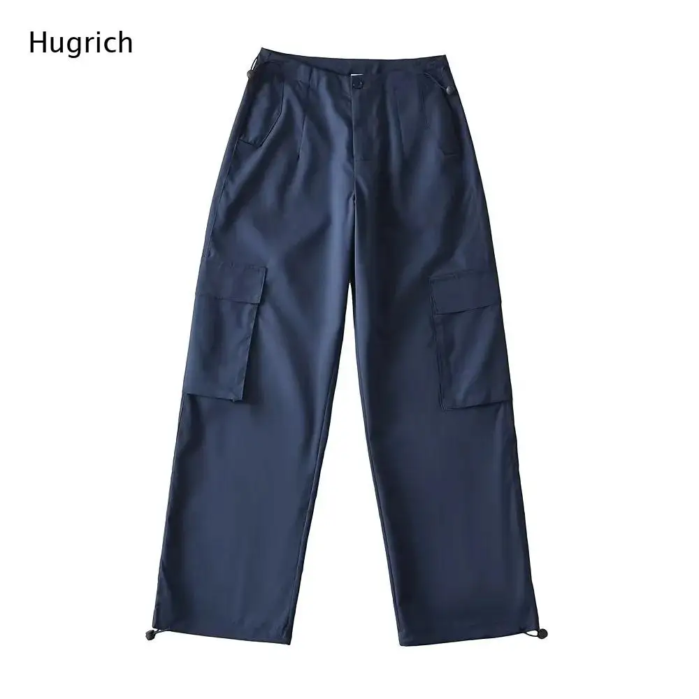 Women's High Waist Wide Leg Cargo Pants with Multiple Pockets - Loose Fit Casual Trousers for Streetwear and Daily Outfits
