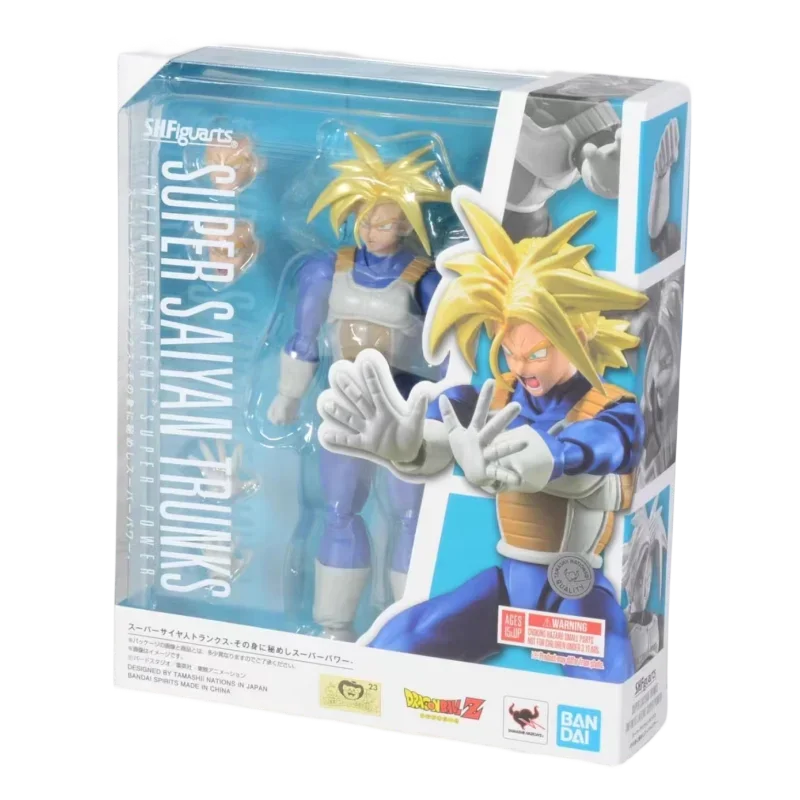 Bandai Genuine Dragon Ball Anime Figure SHF Super Saiyan TRUNKS Action Figure Toys for Children Gift ornamenti modello da collezione