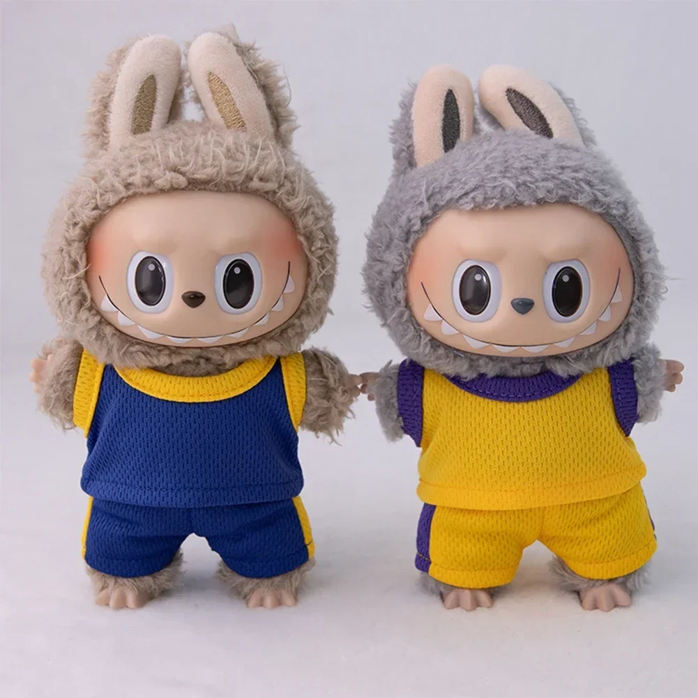 Mini ropa de muñeca de peluche de 17cm, accesorios de atuendo, camisetas de baloncesto para Corea Kpop Exo Labubu II Idol, ropa para muñecas, regalos