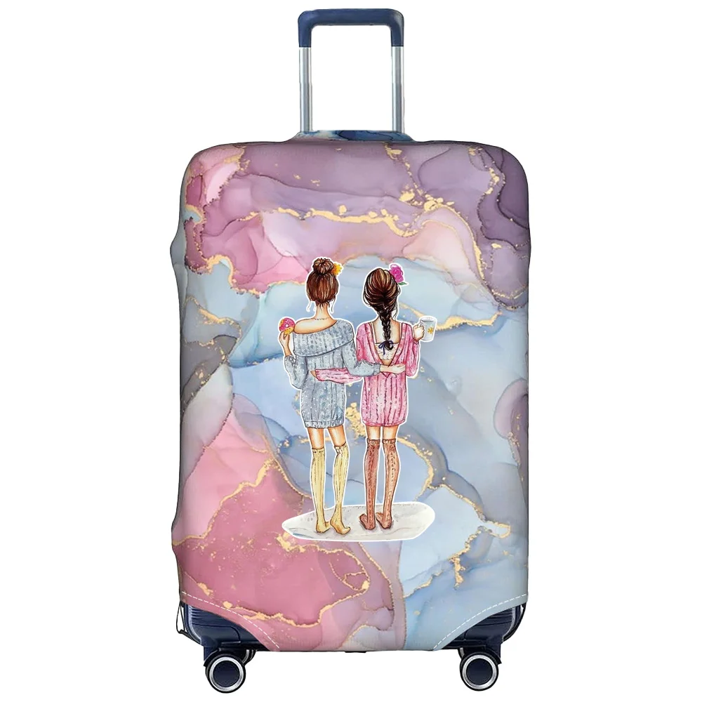 Travel Suitcase Cover Luggage Protective Covers Stretch Fabric Baggage Case Cove for 18-28 Inch Suitcases Friendship Series