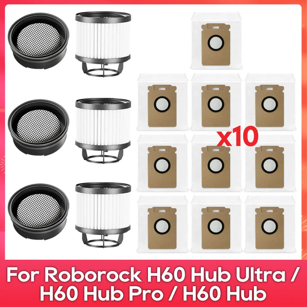 Passend für Roborock H60 Hub Ultra / H60 Hub Pro / H60 Hub Staubbeutel Filter Staubsauger Teile Zubehör Ersatz