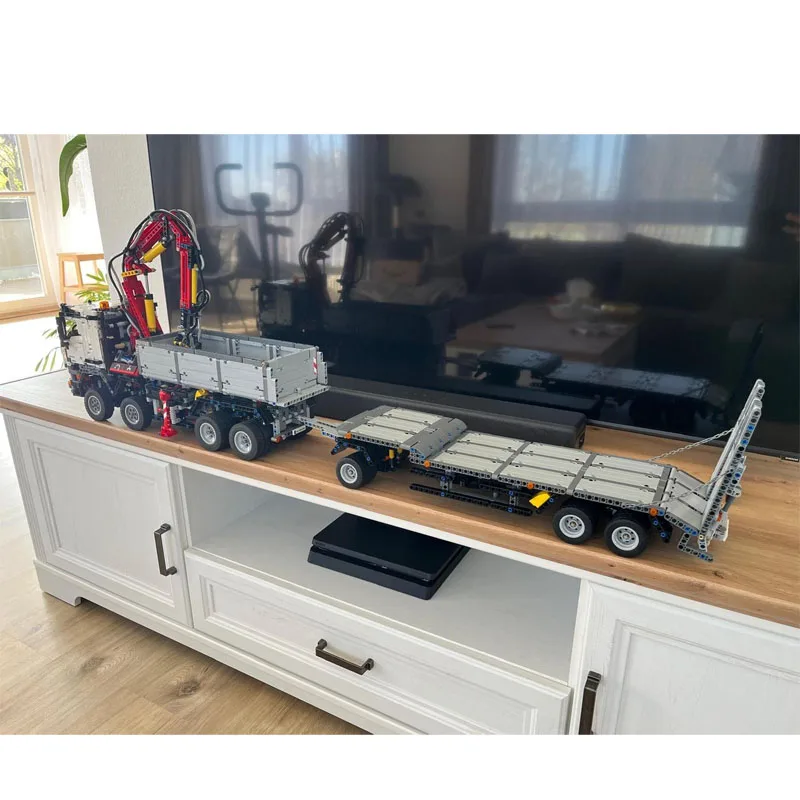 

MOC-177234 Cargo Transport Flatbed Trailer Truck Building Blocks Model • 892 PartsMOC Creative Boys Kids Birthday Toy Gifts