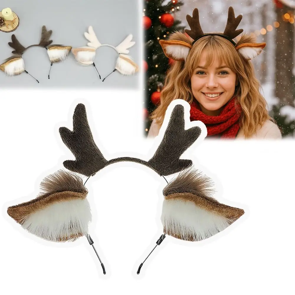 

Deer Ears Reindeer Antler Headband Cute Party Headpiece Christmas Headbands Festival Decorations Antler Hair Hoop Cosplay Party