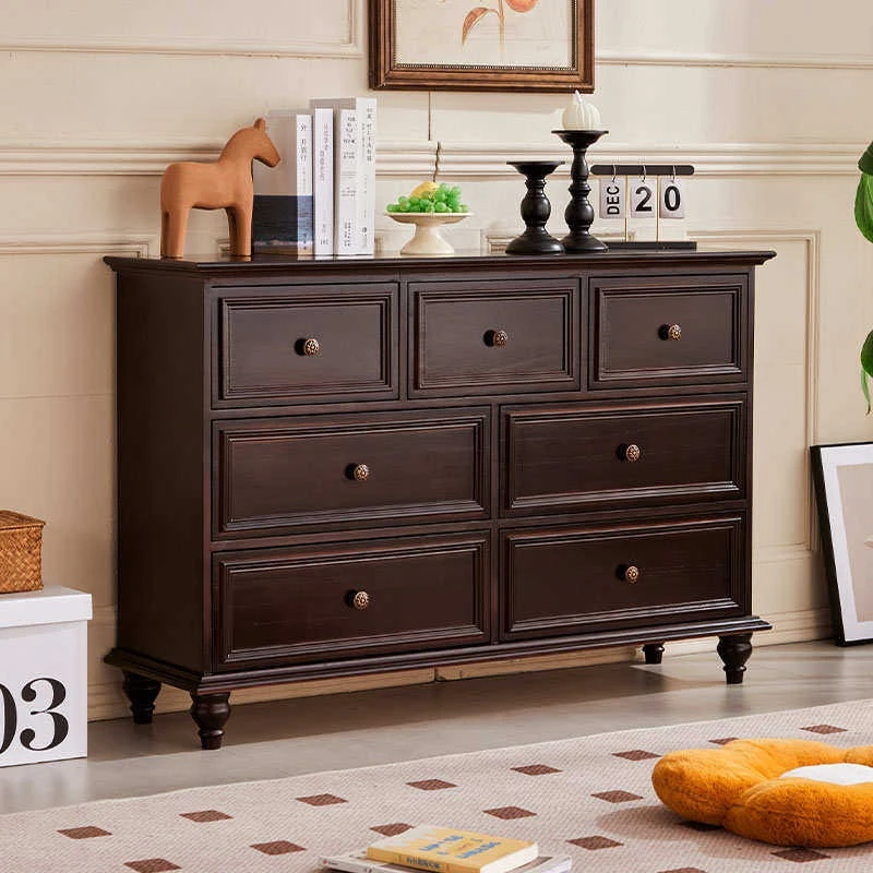 

American retro Storage locke bedroom bedside large capacity chest of drawers drawer armarios de habitación living room furniture