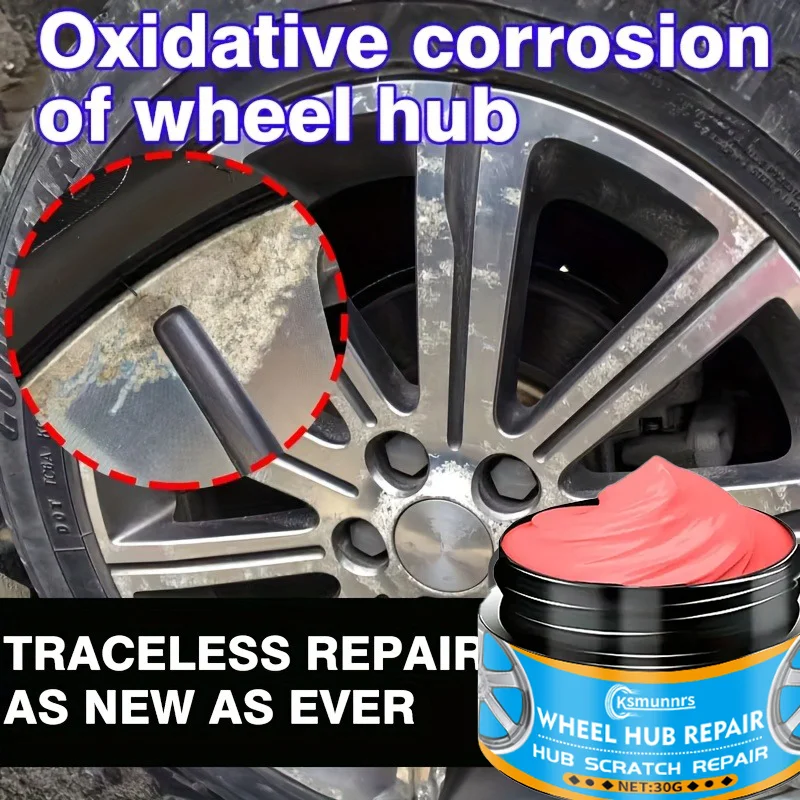 Car Wheel Hub Scratch Repair Paste, Tire Rim Scratch Paint Restoration Paste - for Black, White, And Silver Aluminum Alloy Rims,