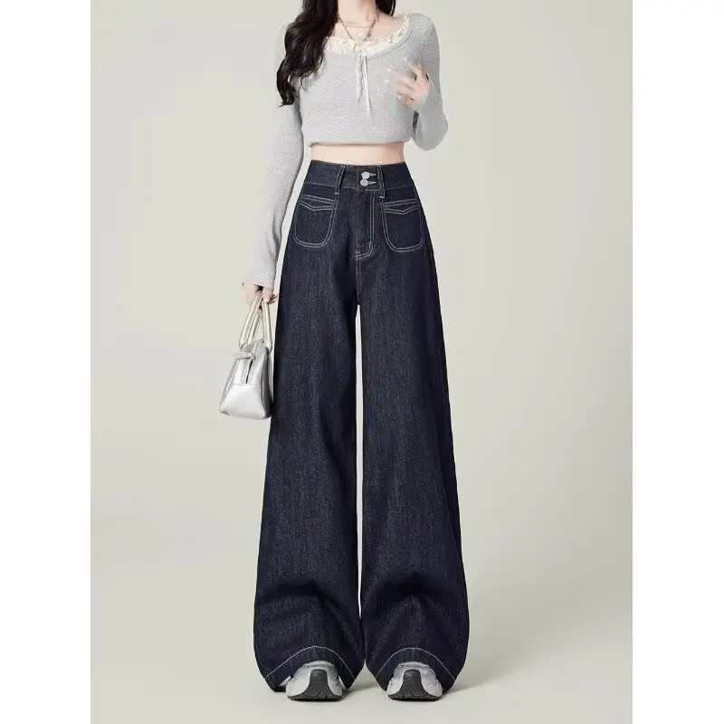 Pantalones vaqueros holgados para mujer, Vaqueros anchos para mujer, ropa de primavera para mujer, Jean Shoujo estilo niña, Jorts Coquette Y2k, ropa acampanada