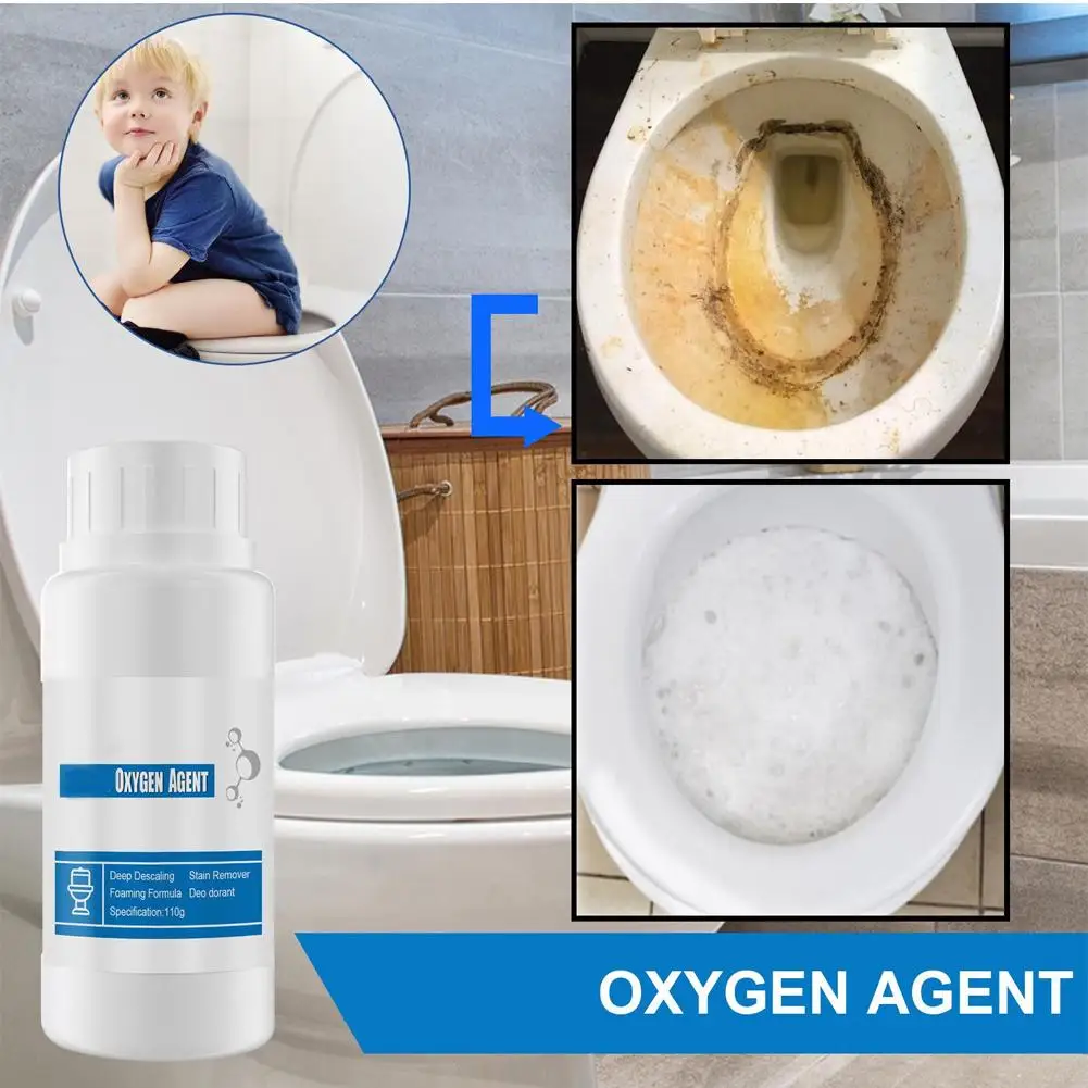 Limpiador de inodoro quitamanchas agente de oxígeno activo potente agente de dragado de tuberías alcantarillado drenaje de inodoro herramienta de limpieza en polvo