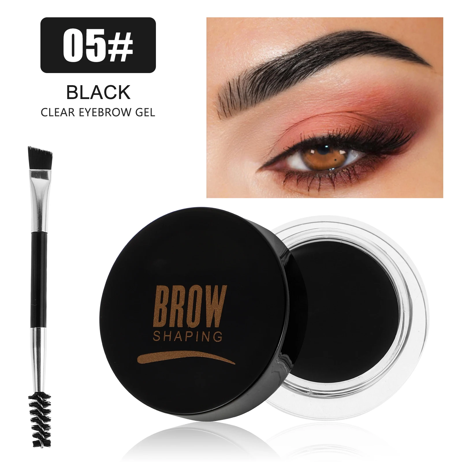 جل تشكيل الحواجب الأسود المقاوم للماء يدوم طويلاً لنحت شمع الحواجب، جل شعر الحاجب المقاوم للماء،