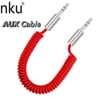 3.5mm Jack Audio Cable 3.5mm Male to Male AUX Audio Spring Cables for Mobile Phone Car Speaker MP3/MP4 Headphones