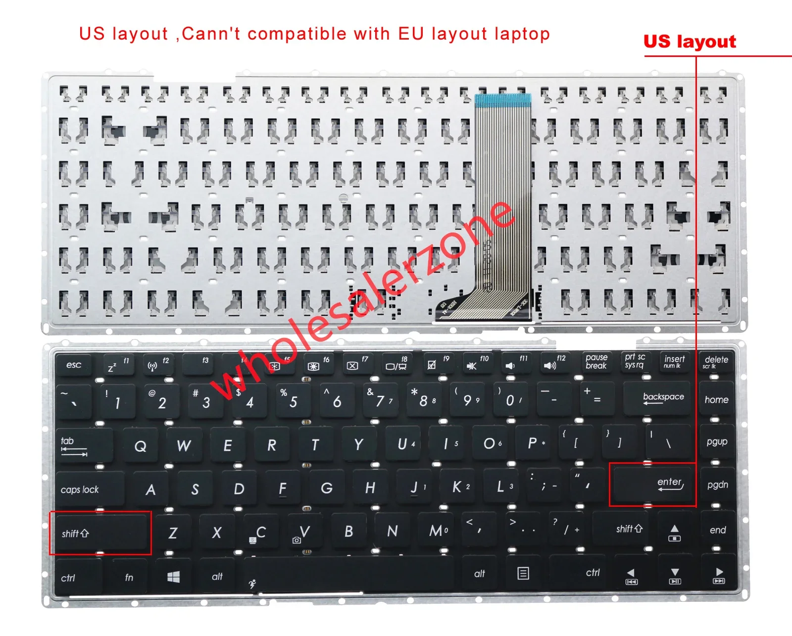 US Keyboard For ASUS X451 X451C X451CA X451M X451MA X453 X453S X453M X454 X454L X454LD X455 X455L X455D X455DG X455L F450 F450E