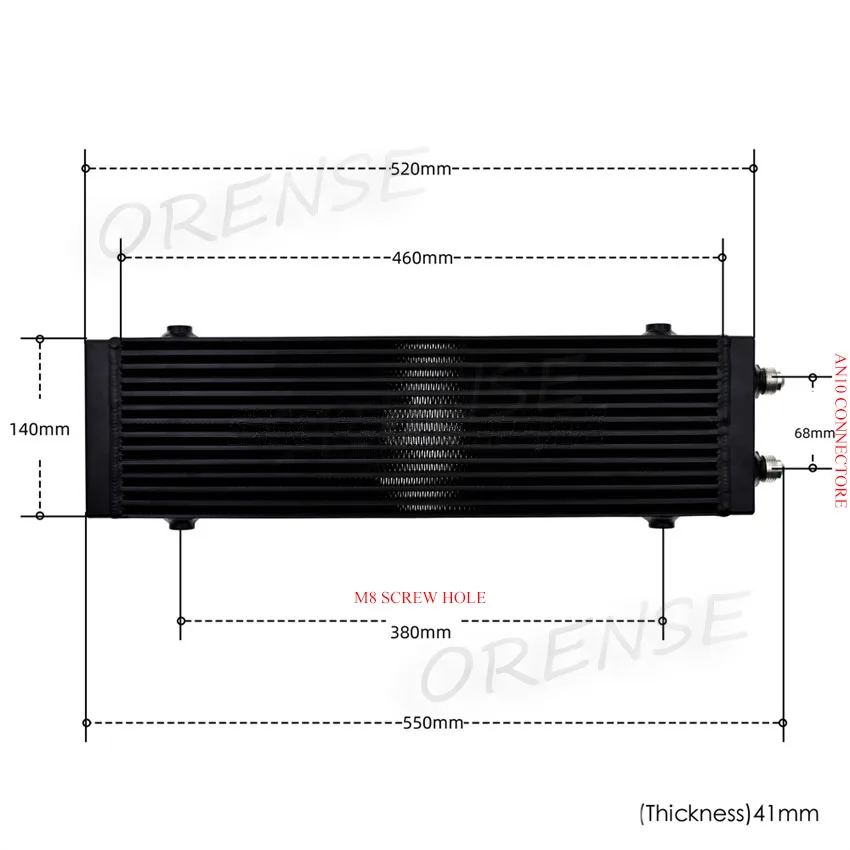 Universal Medium Bar and Plate Dual Pass Oil Cooler Core:14\