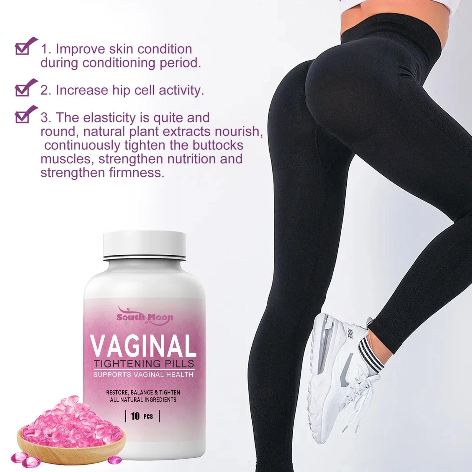 Hip Lifting Capsule Sexy Buttock Enlargement Shaping Tightening Prevents Sagging For Bigger Butt Enhancement Create Women Curves