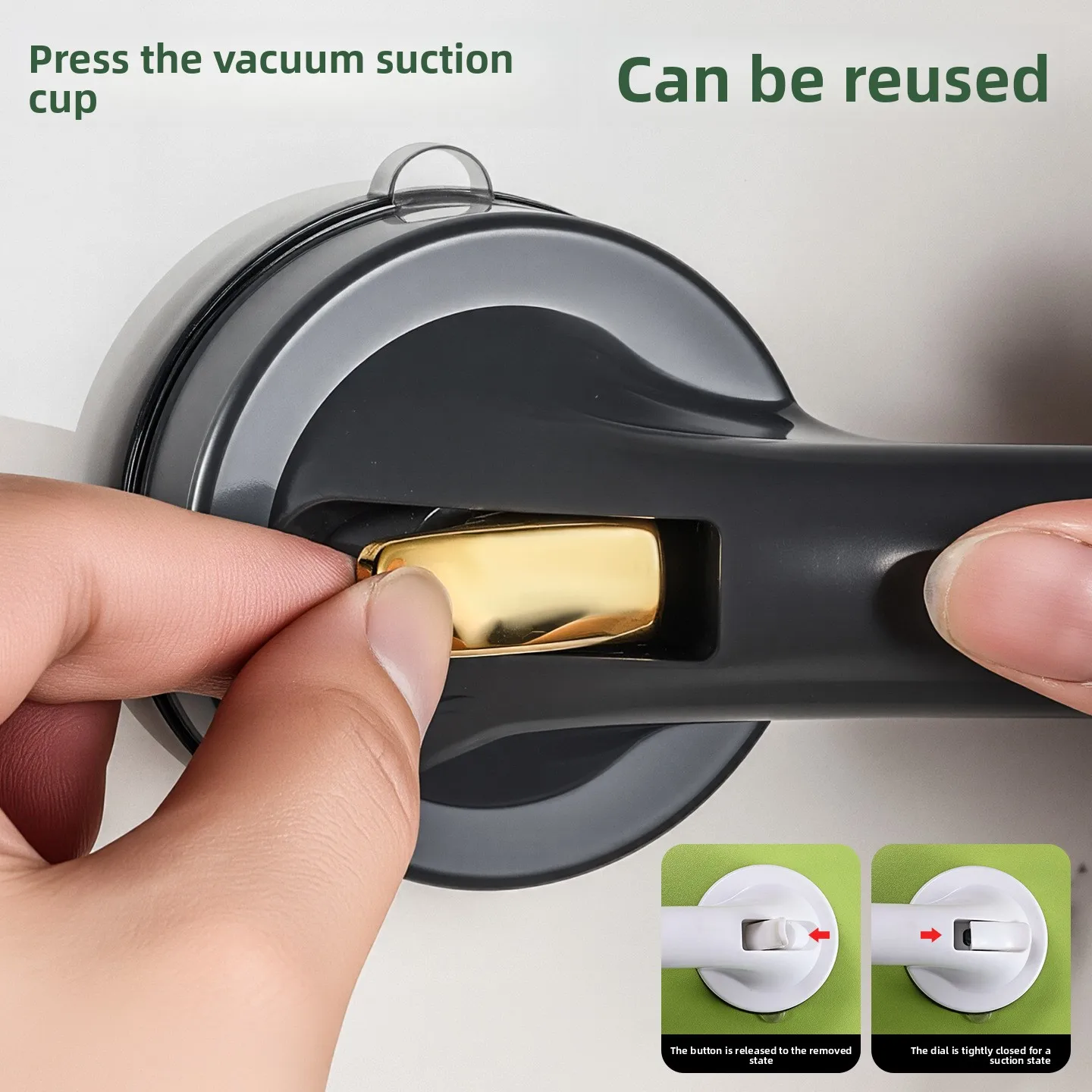 1pc Suction Cup Glass Door Handle - No-Drill Damage-Free Bathroom Sliding Door Handle, for Cabinets, Wardrobes, Refrigerators