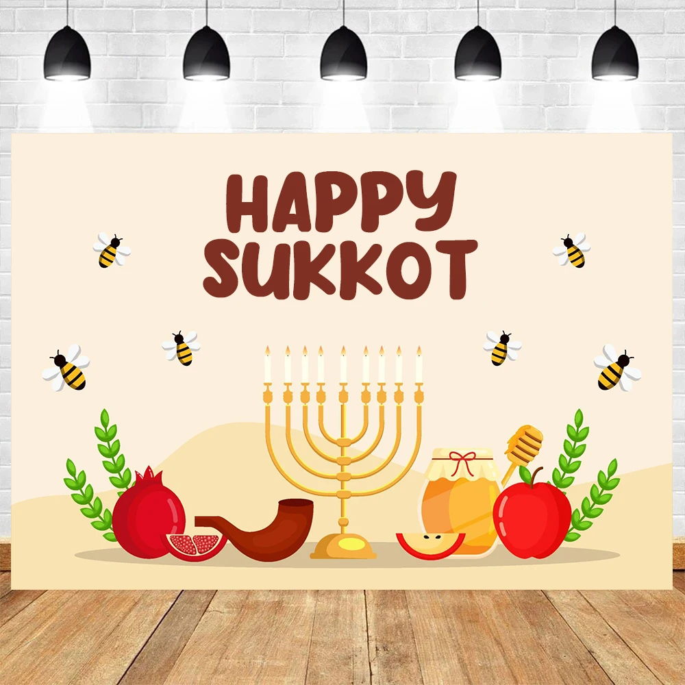 Happy Sukkot Theme Sukkah Jewish Holiday Celebration Party Religious Baby Shower Vinyl Background Children Room Decor Supplies