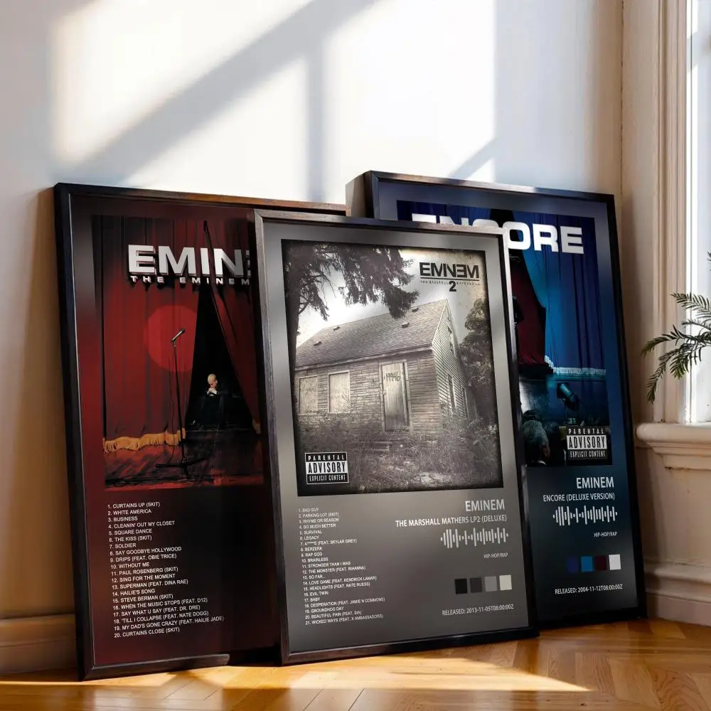 Póster de álbum de Eminems, cubierta artística de canciones, música, Rap, pegatina de papel impermeable para pared, decoración del hogar y la sala de estar